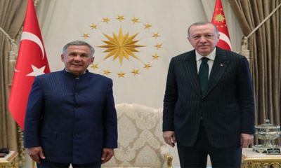 Cumhurbaşkanı Erdoğan, Tataristan Cumhurbaşkanı Minnihanov ile görüştü