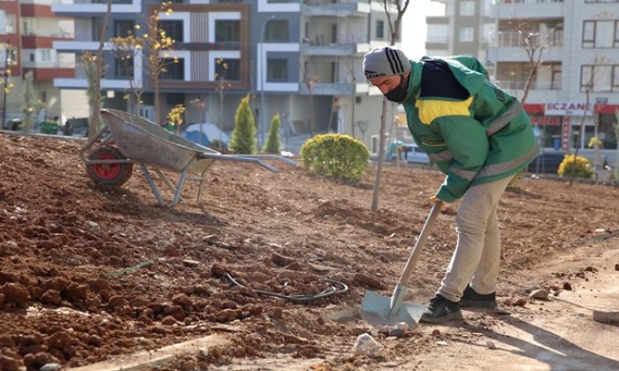 KARAKÖPRÜ’DE YEŞİL ALAN DÜZENLEME ÇALIŞMALARI SÜRÜYOR