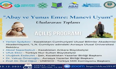 Uluslararası “Abay ve Yunus Emre: Manevi Uyum” konferansına davet ederiz