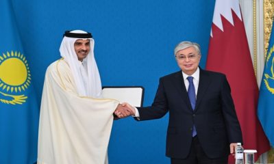 President Kassym-Jomart Tokayev awarded the Amir of Qatar Sheikh Tamim bin Hamad Al Thani with the “Altyn Kyran” Order