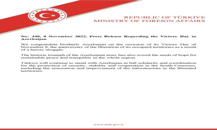 Press Release Regarding the Victory Day in Azerbaijan