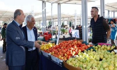 Cumhurbaşkanı Ersin Tatar, Güzelyurt bölgesindeki açık pazarı ziyaret ederek esnaf ve vatandaşlarla buluştu