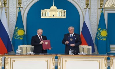 Kassym-Jomart Tokayev ve Vladimir Putin medya temsilcilerine brifing verdi