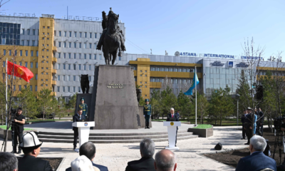 Aikol Manas anıtının açılış törenine Kazakistan ve Kırgızistan cumhurbaşkanları katıldı